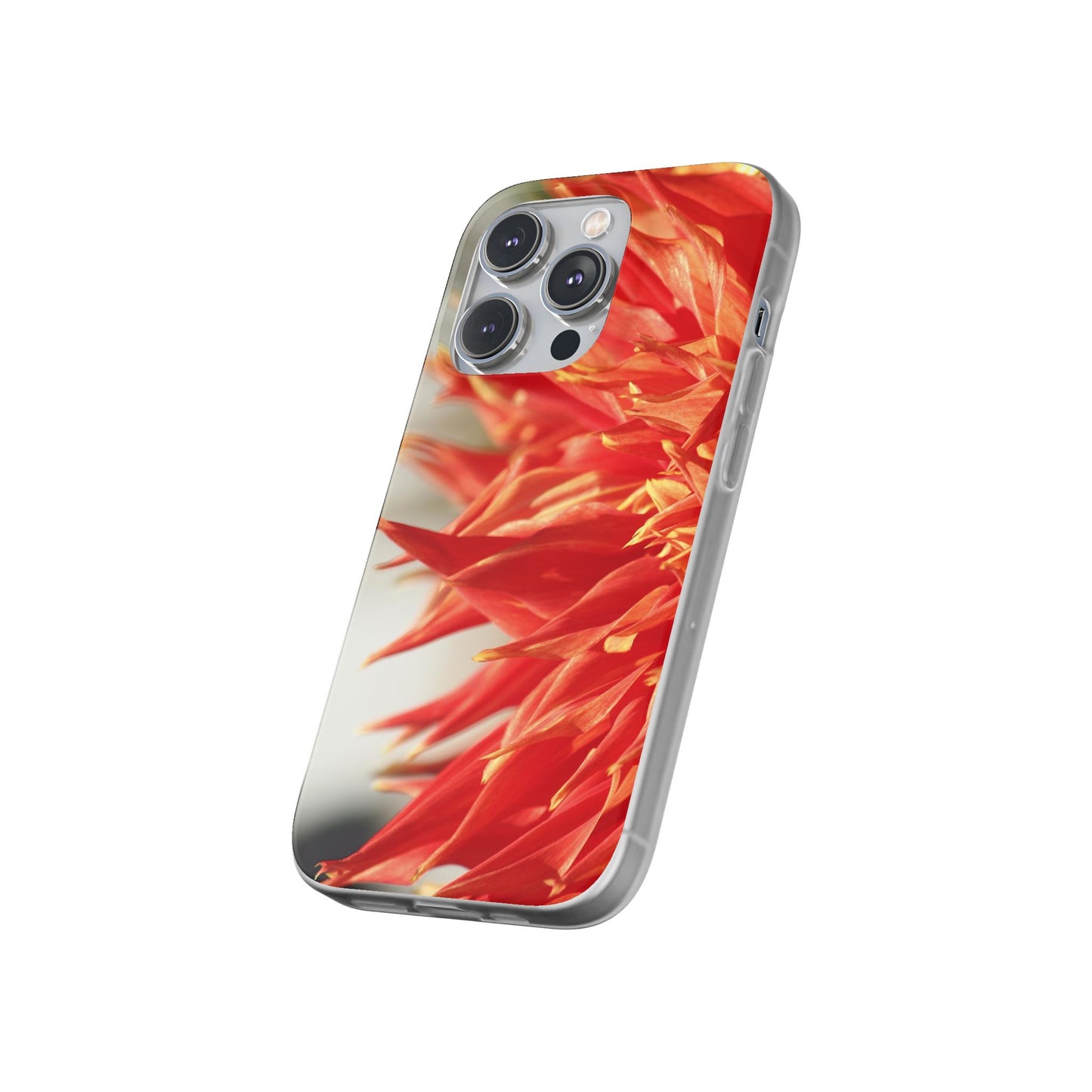 Red Dahlia Floral Phone Case — Slim Flexible Protective Cover