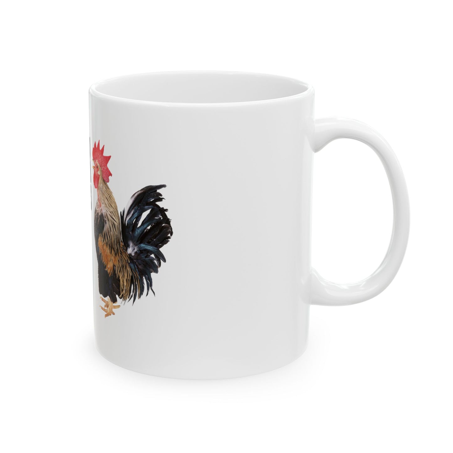 Funny Rooster Mug - "Too Drunk to Try This" Ceramic Coffee Cup (11oz, 15oz)