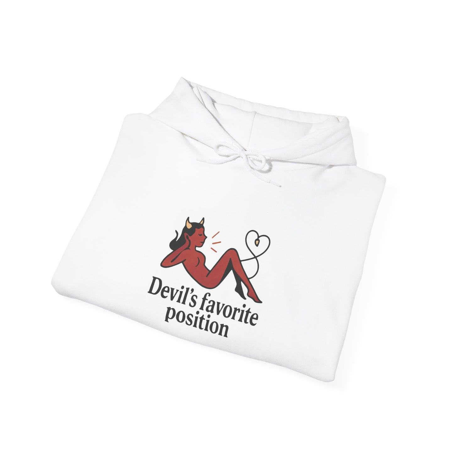 Devil's Favorite Position Devil Laying Pose Hoodie | Graphic Hoodie
