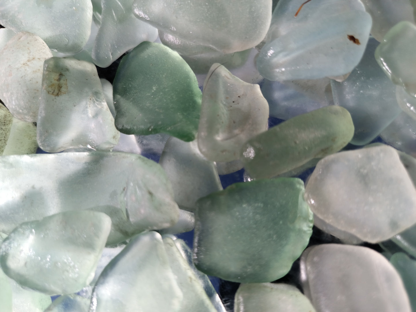 50  Pieces of Ocean Tumbled Sea Glass Sea Foam Grades A & B & C