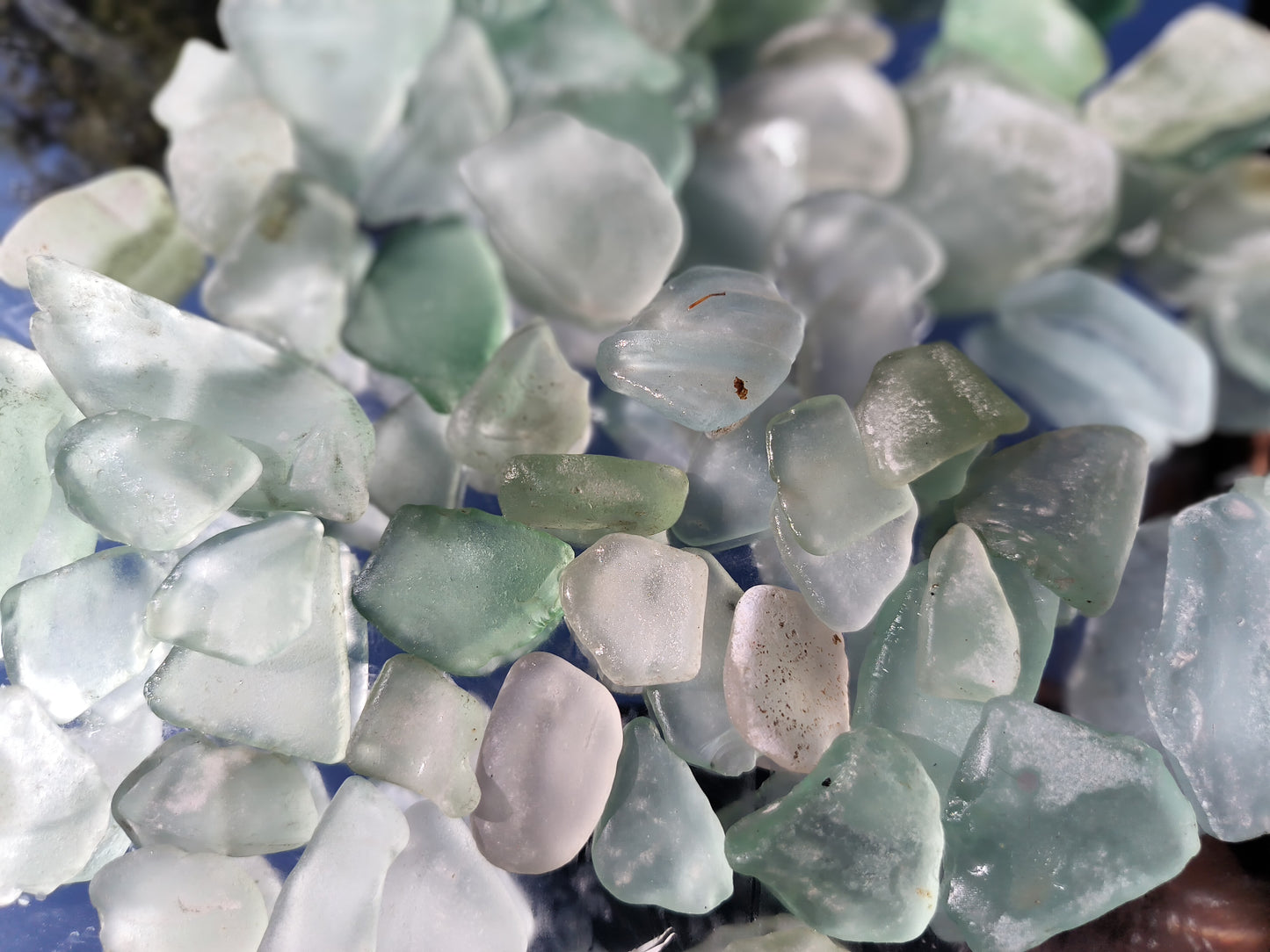 50  Pieces of Ocean Tumbled Sea Glass Sea Foam Grades A & B & C