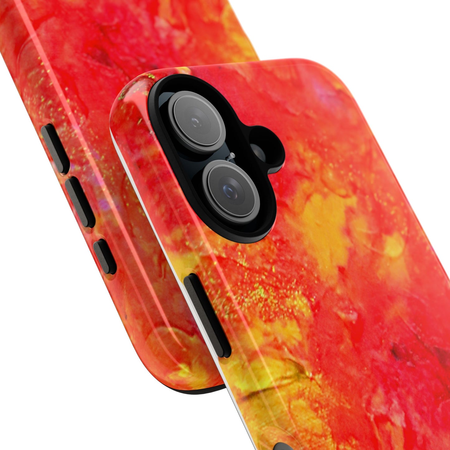Red Marble Tough Phone Case — Vibrant Abstract Protective Cover