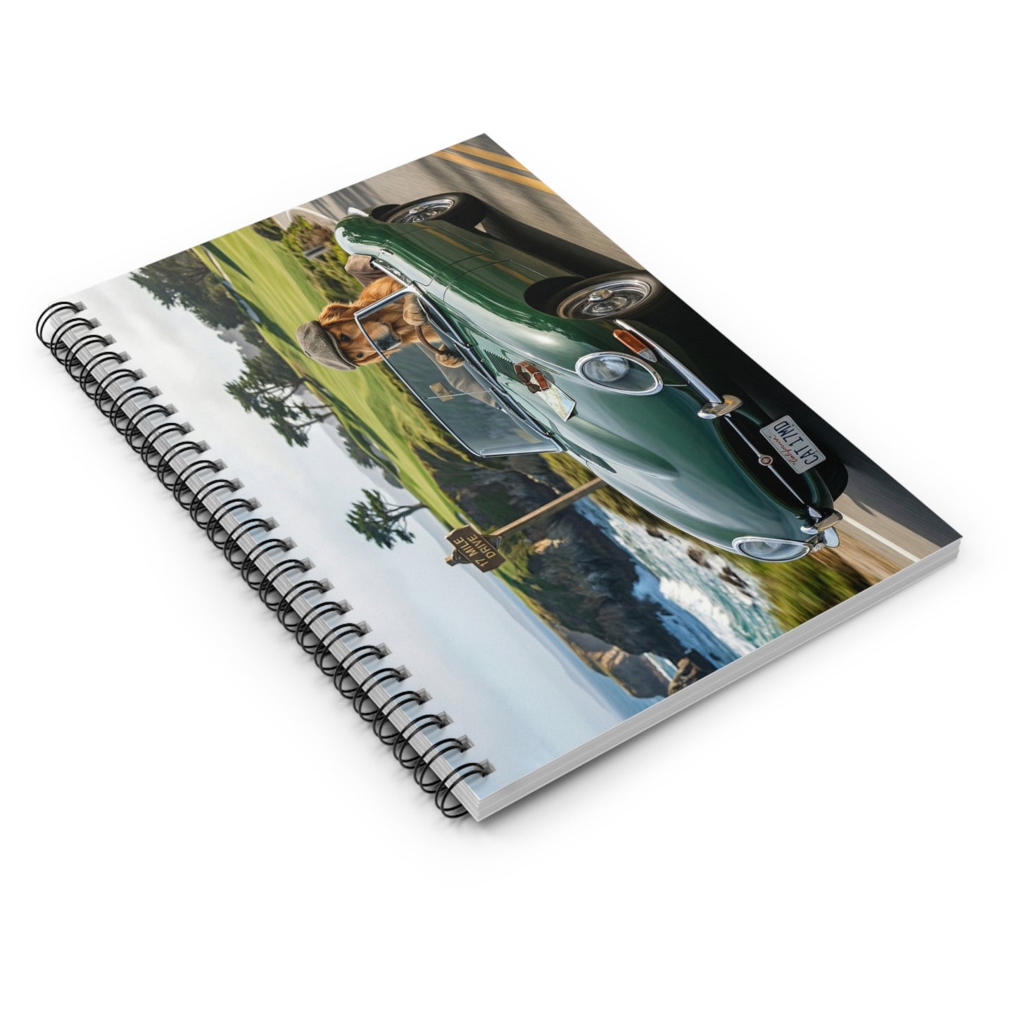 Vintage Convertible Notebook — Coastal Road Trip Journal