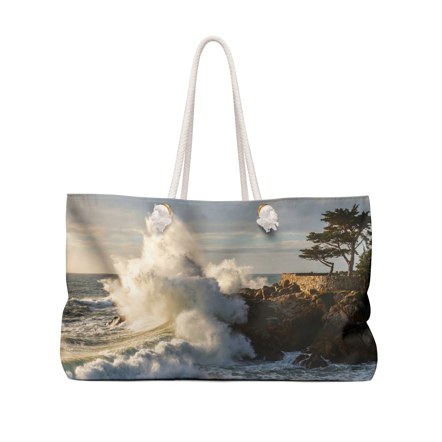 Pacific Grove Ocean Wave Weekender Bag — Coastal Surf Photography Travel Tote