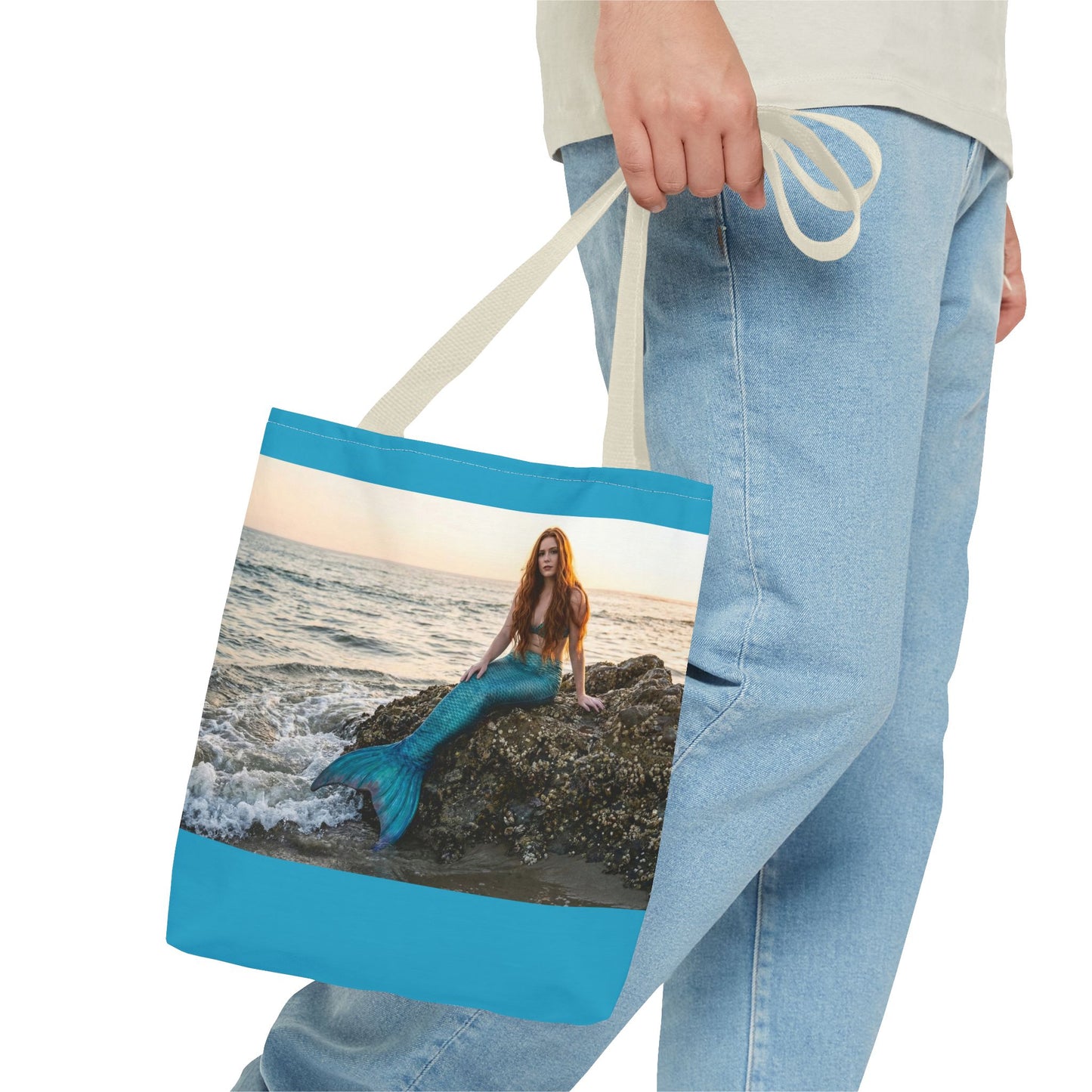 Mermaid Beach Tote Bag — Photo Print Ocean Wave Carryall