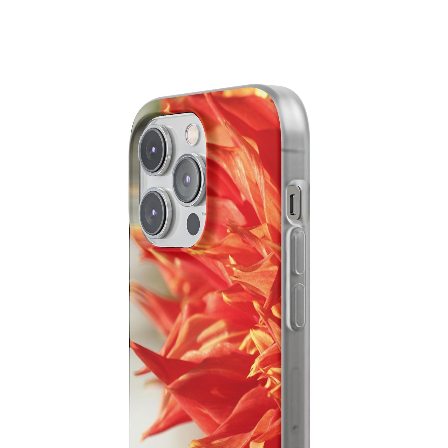 Red Dahlia Floral Phone Case — Slim Flexible Protective Cover