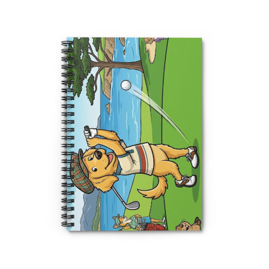 Dog Golfing Pebble Beach Spiral Notebook - Ruled Line