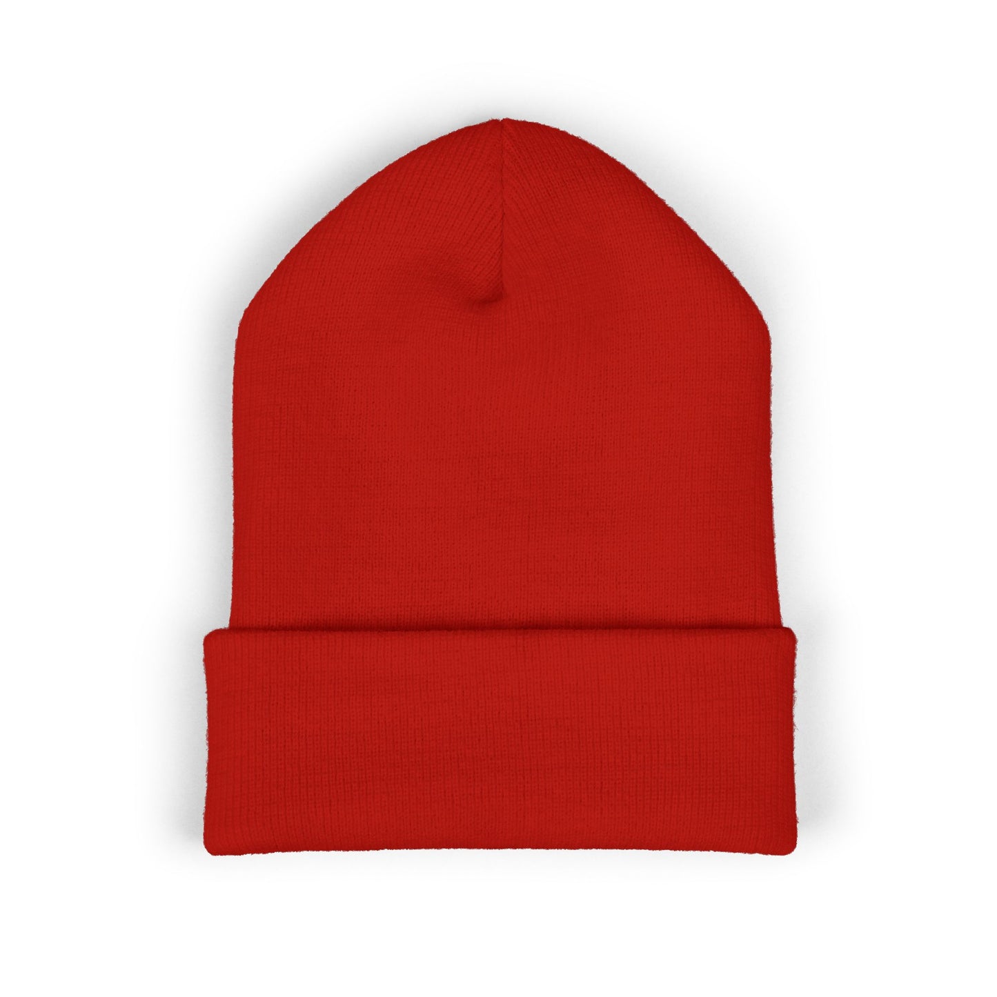 Not Guilty Embroidered Beanie — Classic Cuffed Knit Hat