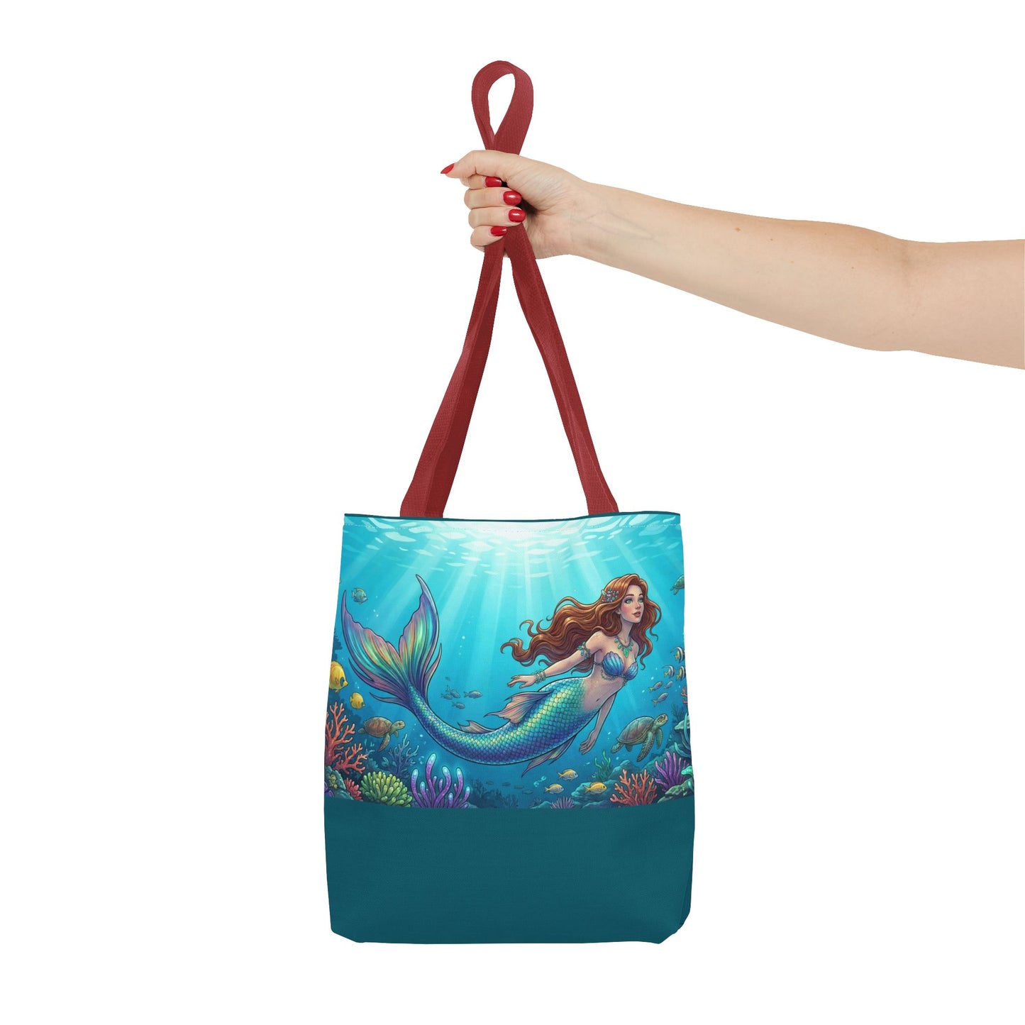 Mermaid Ocean Tote Bag – Colorful Underwater Sea Life Beach Bag