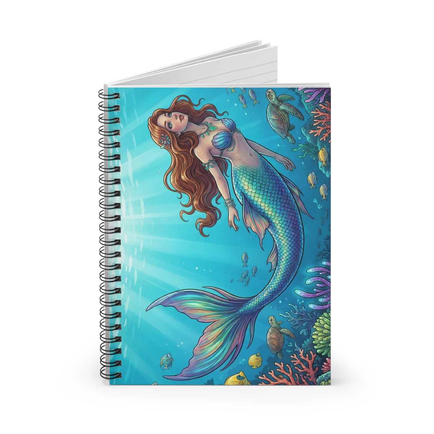 Mermaid Spiral Notebook — Ruled Journal for Kids & Teens, Ocean Fantasy Note Book