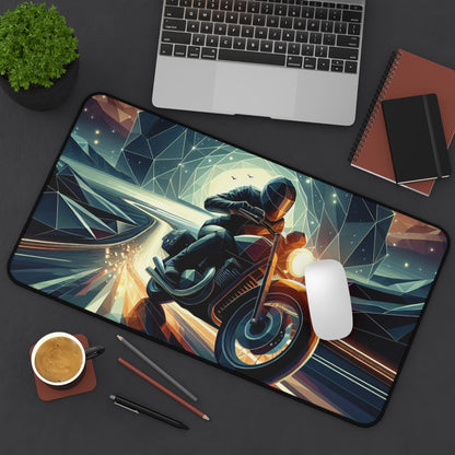 AI Generated Riding Motorcycle Desk Mat