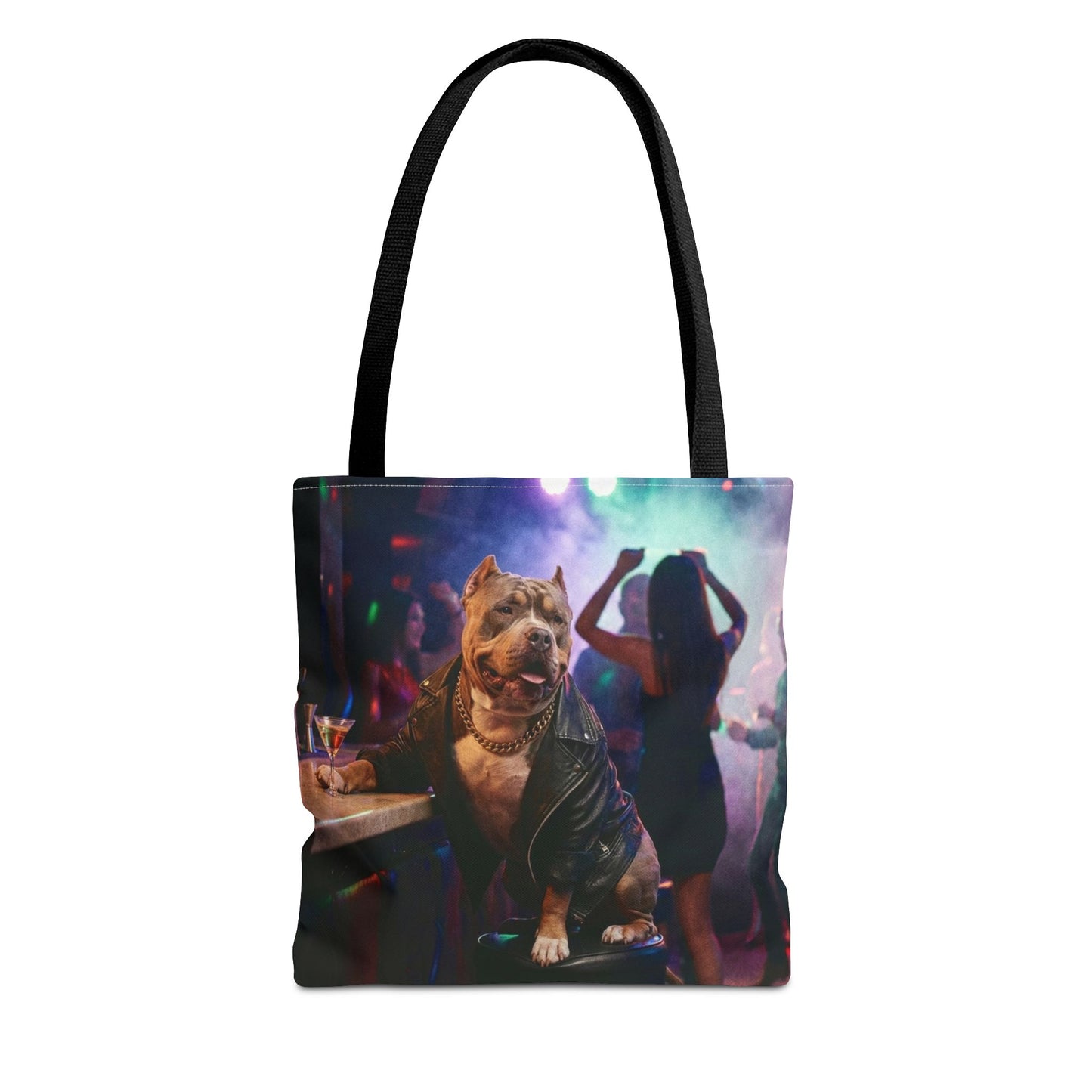 Bulldog Nightclub Tote Bag — Funny Party Dog All-Over Print Tote