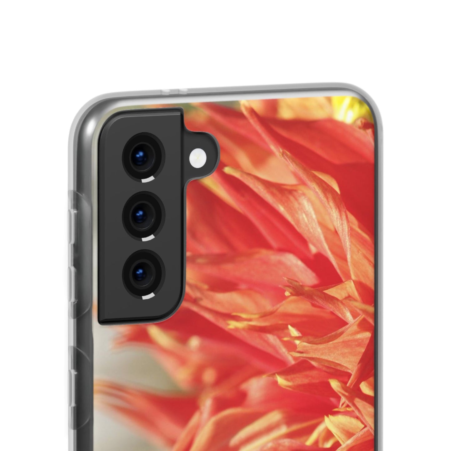 Red Dahlia Floral Phone Case — Slim Flexible Protective Cover