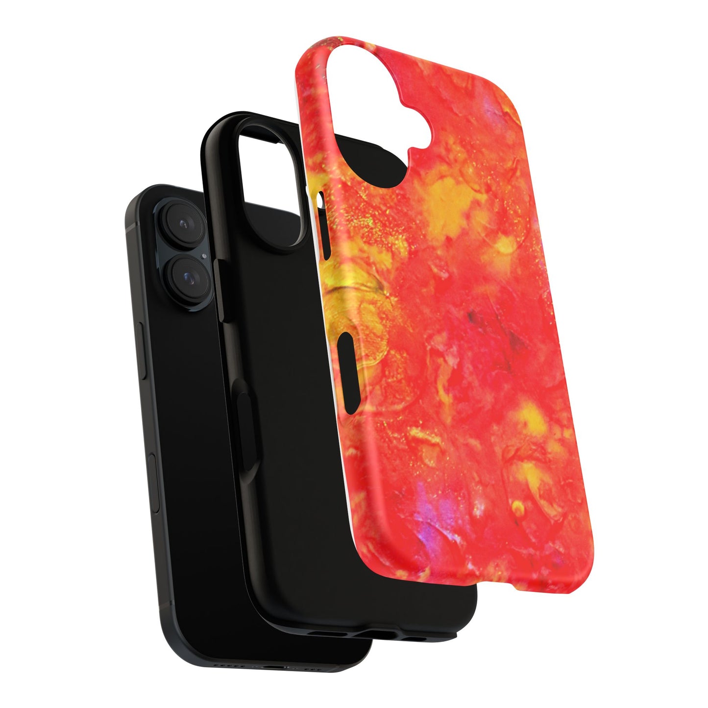 Red Marble Tough Phone Case — Vibrant Abstract Protective Cover