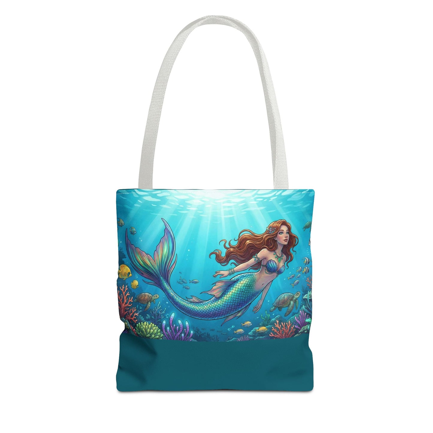 Mermaid Ocean Tote Bag – Colorful Underwater Sea Life Beach Bag