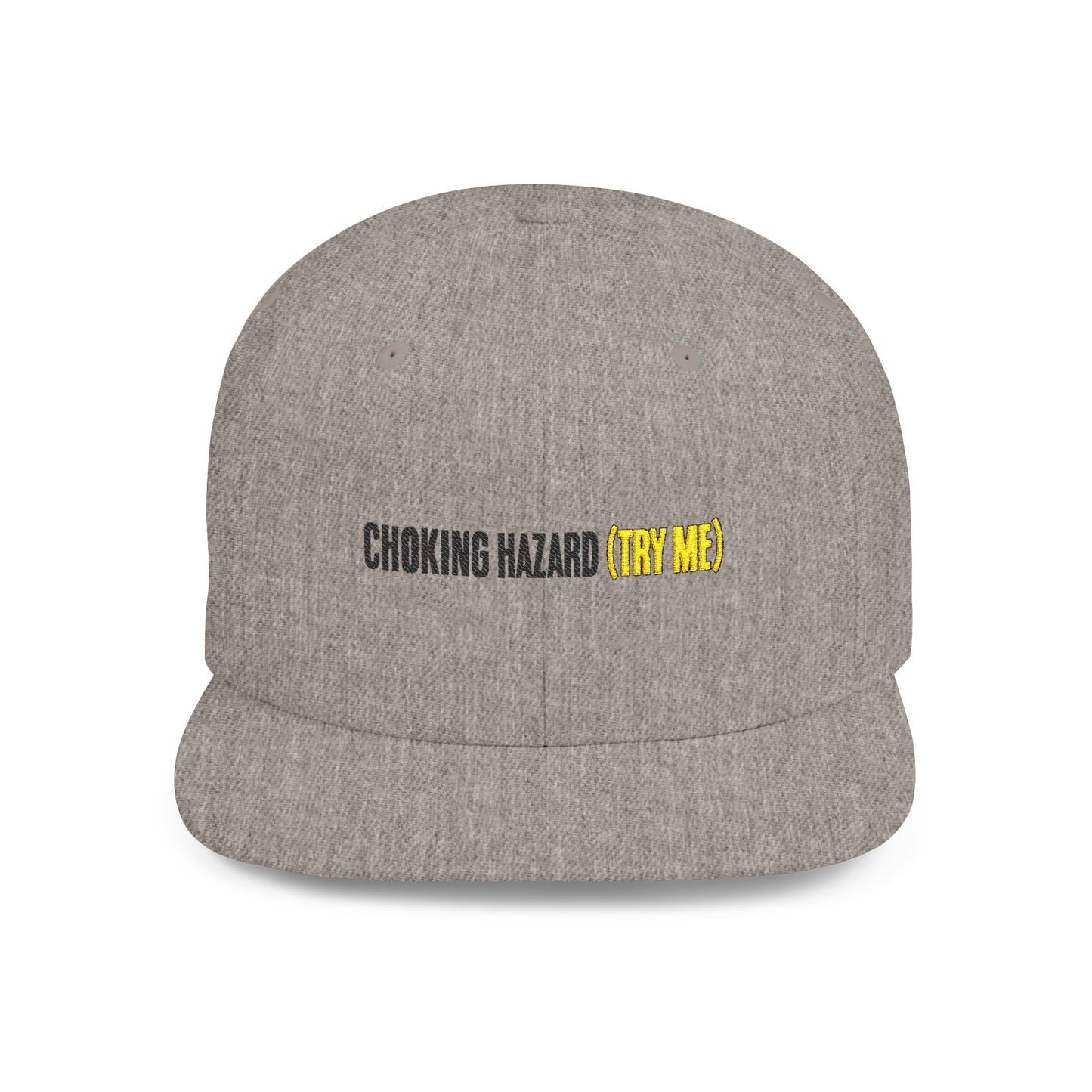 Choking Hazard Snapback Cap, Trendy Hat for Casual Wear, Gift, Flat Bill Hat,