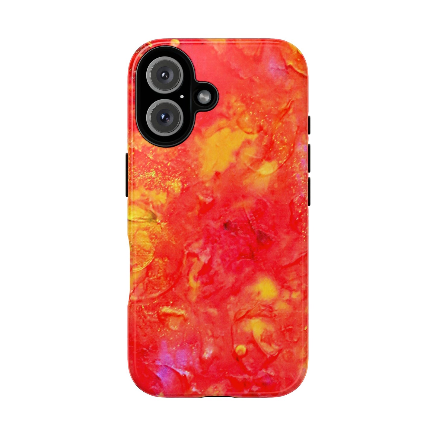 Red Marble Tough Phone Case — Vibrant Abstract Protective Cover