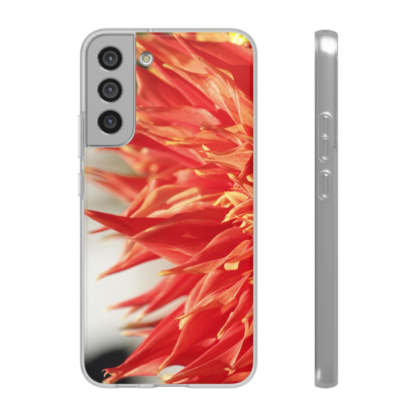 Red Dahlia Floral Phone Case — Slim Flexible Protective Cover
