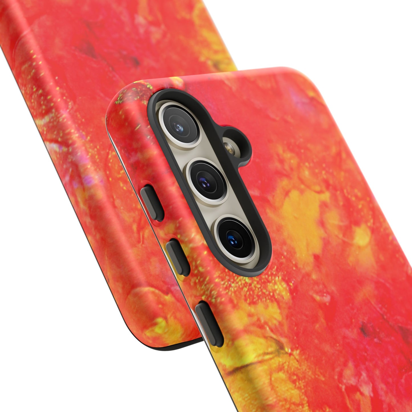 Red Marble Tough Phone Case — Vibrant Abstract Protective Cover