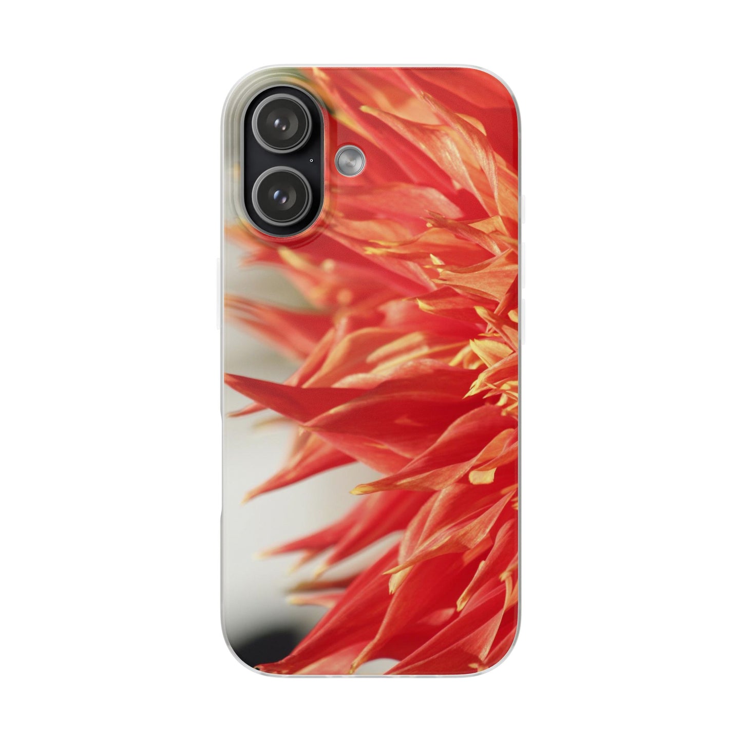 Red Dahlia Floral Phone Case — Slim Flexible Protective Cover