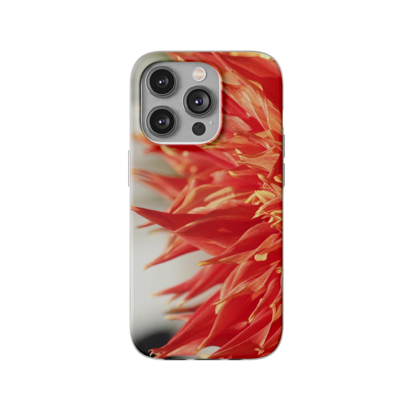 Red Dahlia Floral Phone Case — Slim Flexible Protective Cover