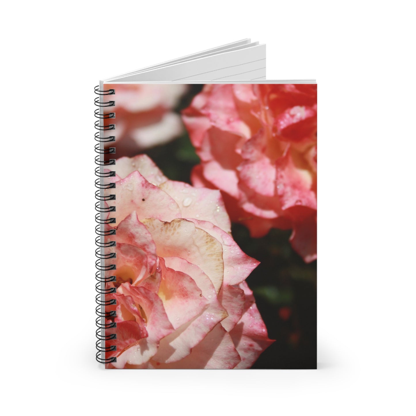 Floral Rose Spiral Notebook — Pink Bloom Ruled Journal