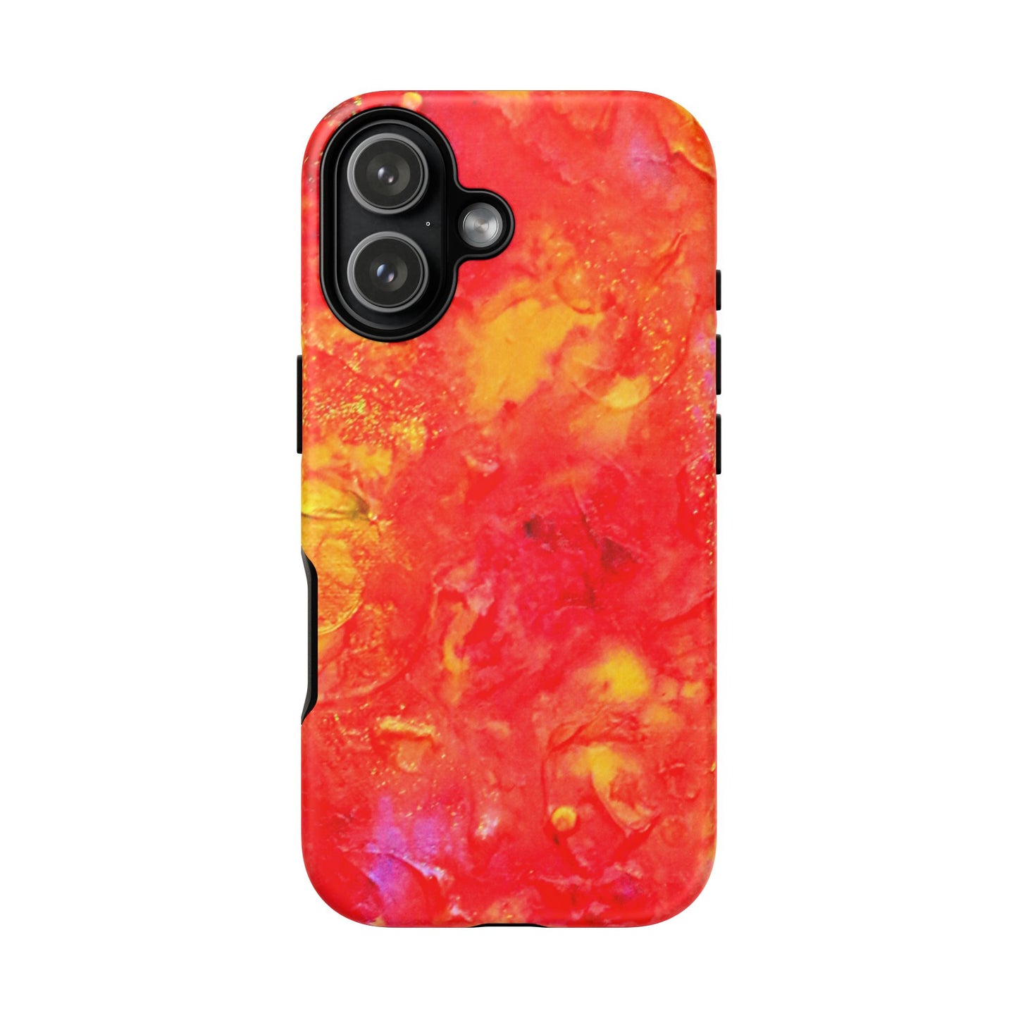 Red Marble Tough Phone Case — Vibrant Abstract Protective Cover