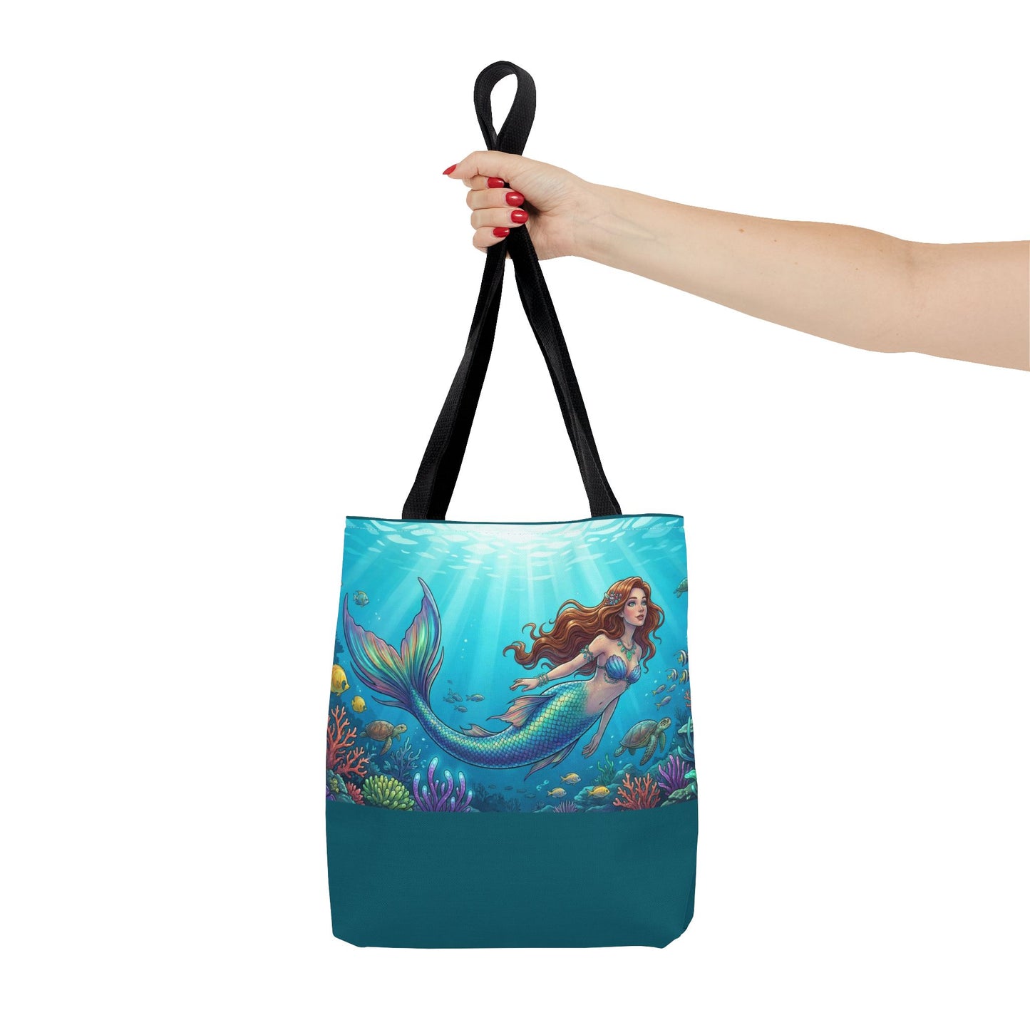 Mermaid Ocean Tote Bag – Colorful Underwater Sea Life Beach Bag
