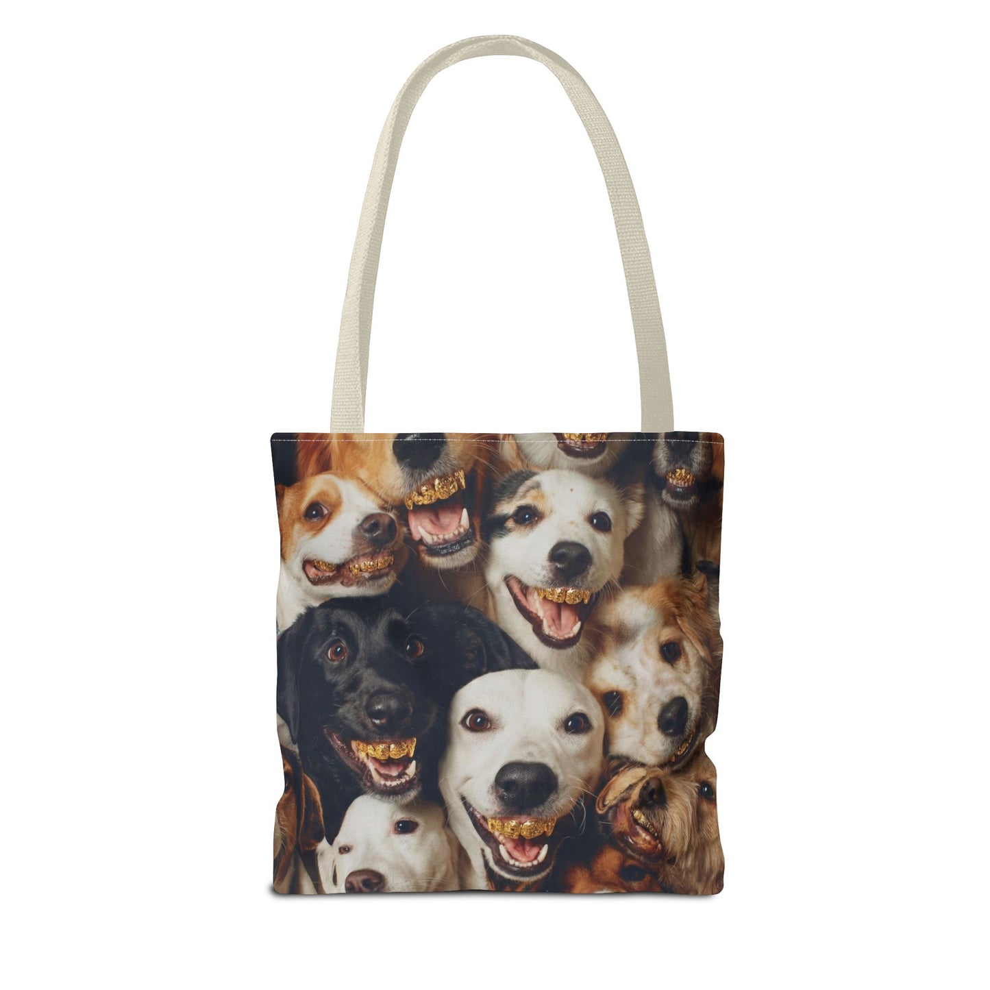 Happy Pack Dog Faces Tote Bag –