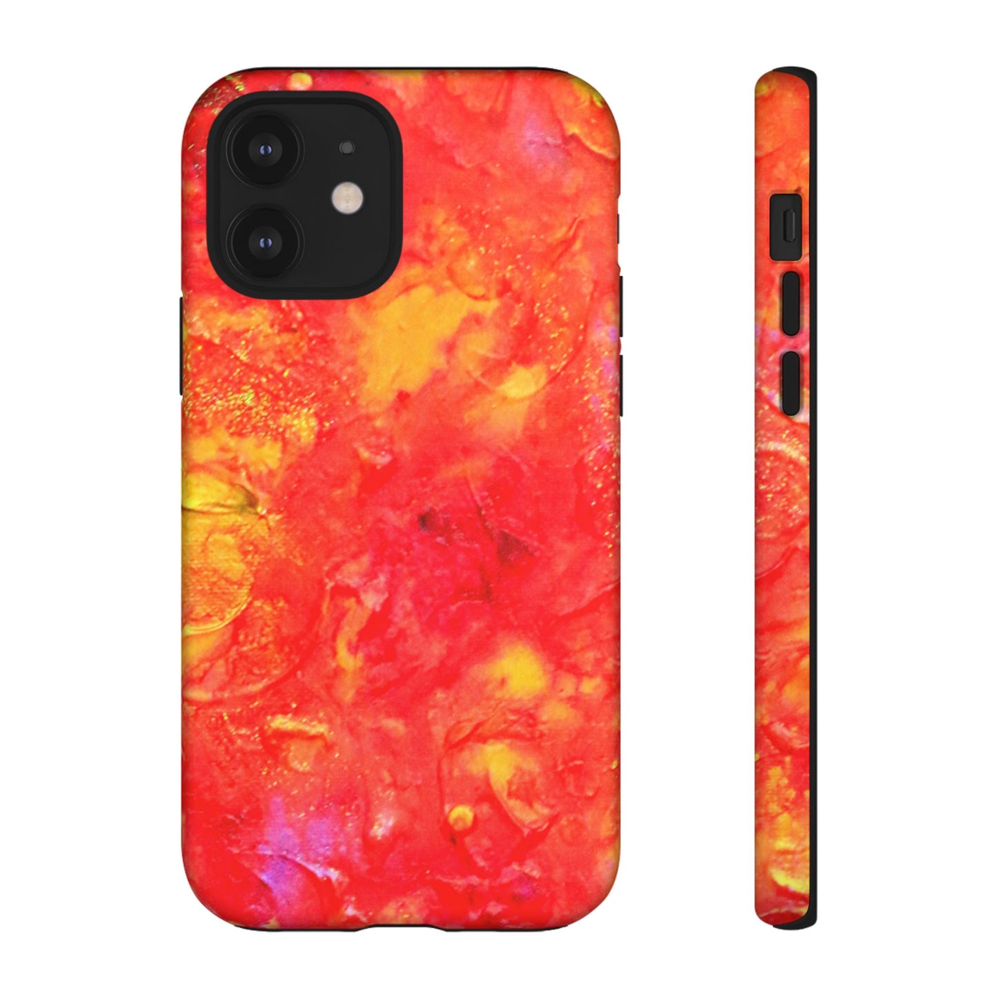 Red Marble Tough Phone Case — Vibrant Abstract Protective Cover