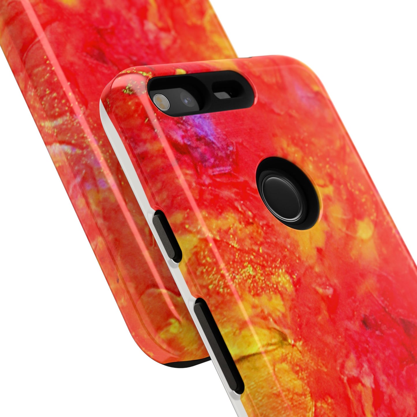Red Marble Tough Phone Case — Vibrant Abstract Protective Cover