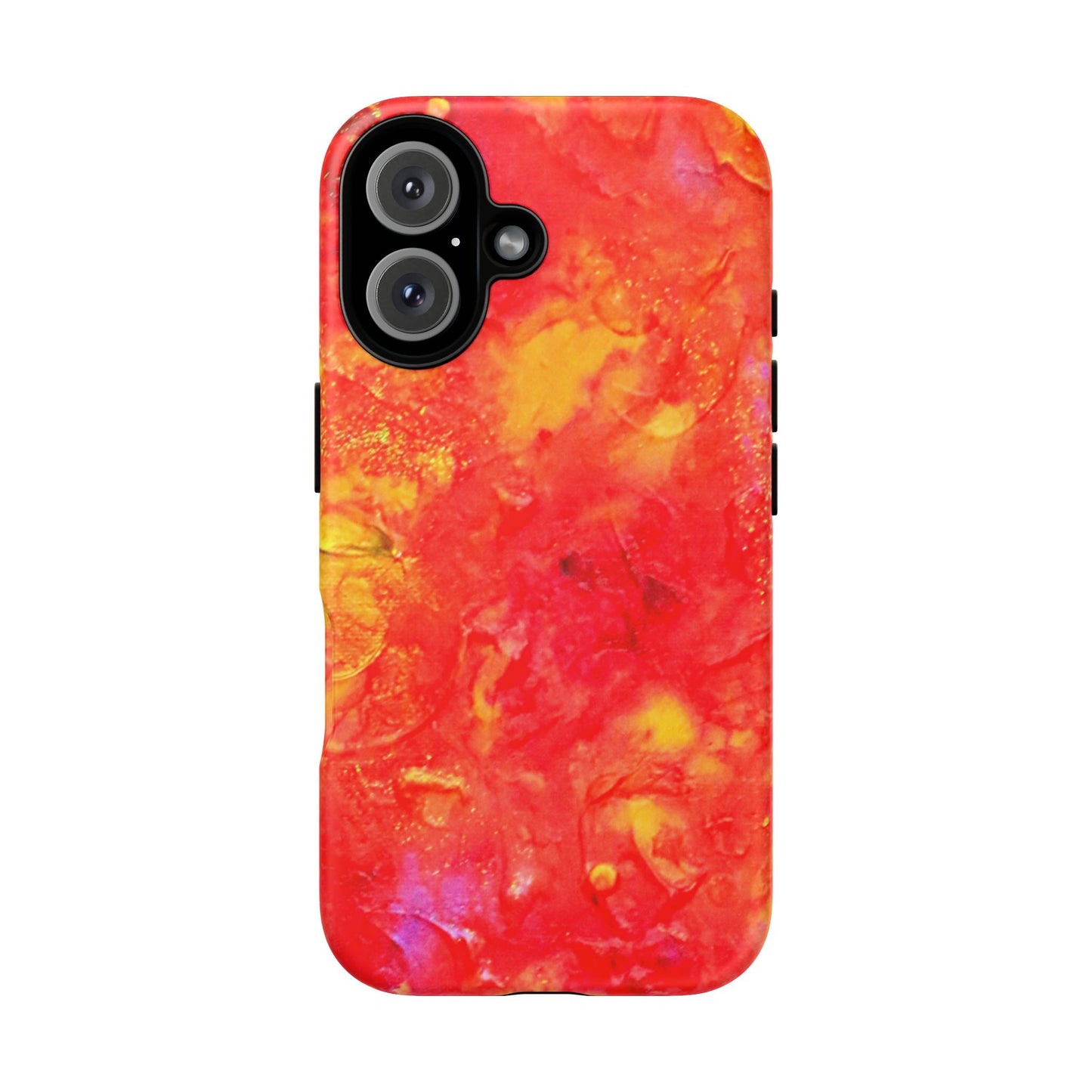 Red Marble Tough Phone Case — Vibrant Abstract Protective Cover