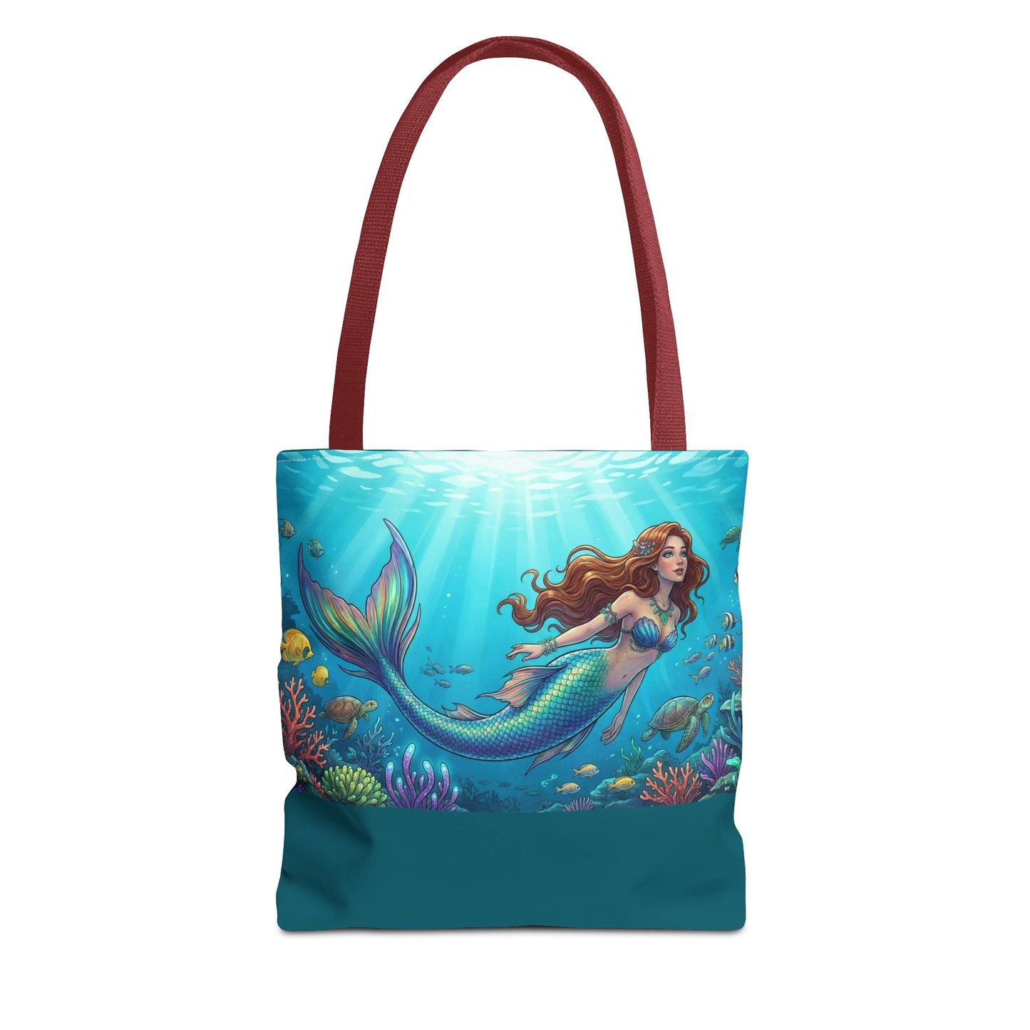 Mermaid Ocean Tote Bag – Colorful Underwater Sea Life Beach Bag