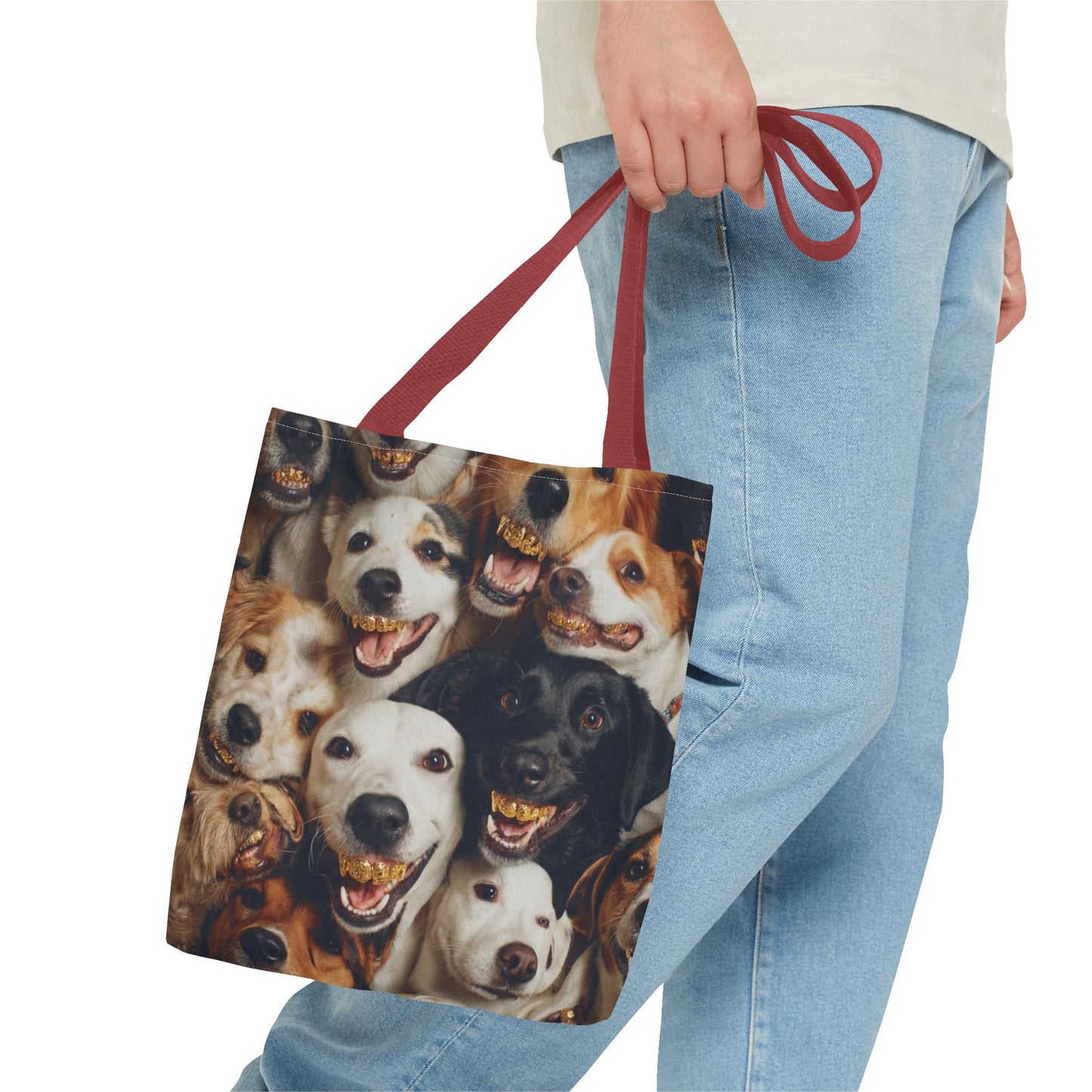 Happy Pack Dog Faces Tote Bag –