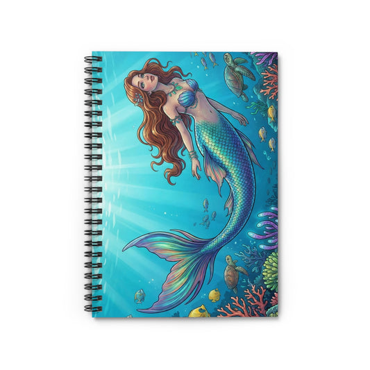 Mermaid Spiral Notebook — Ruled Journal for Kids & Teens, Ocean Fantasy Note Book