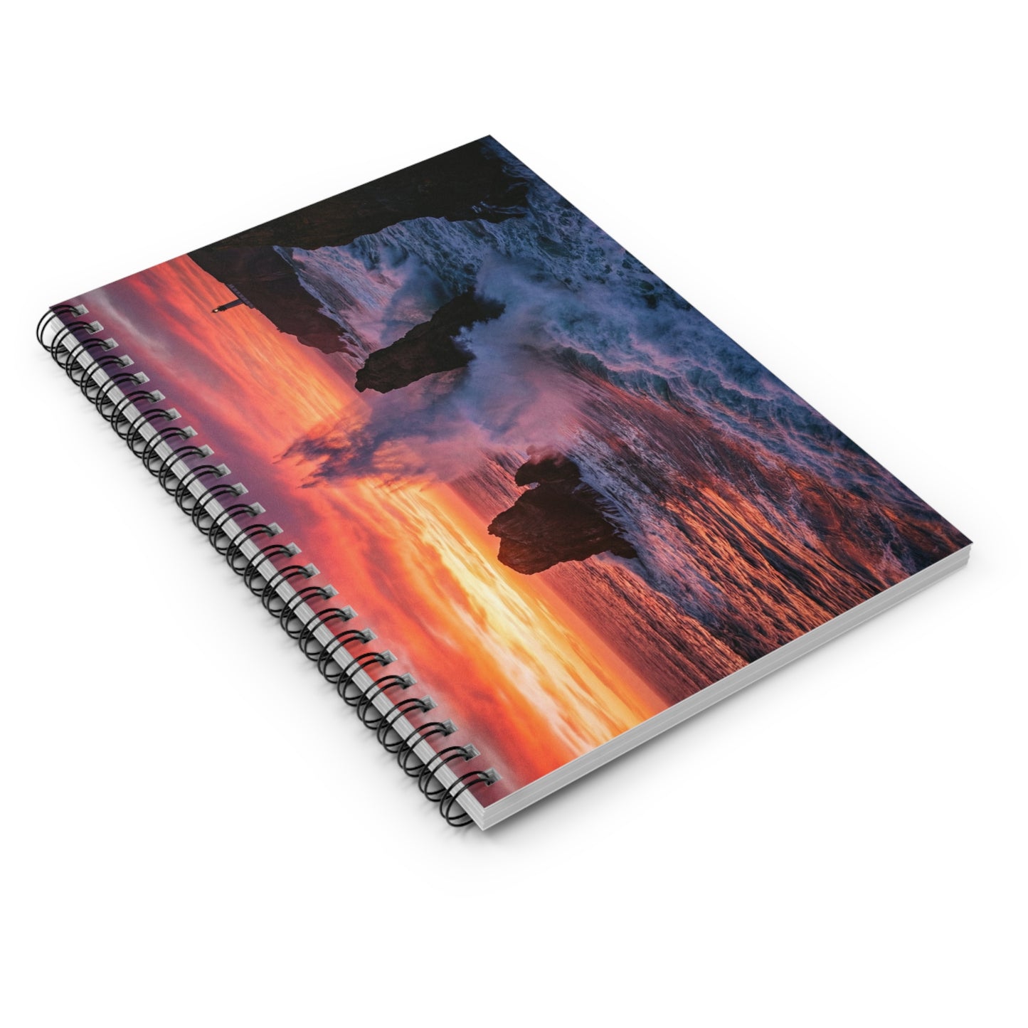 Sunset Ocean Waves Spiral Notebook - Ruled Journal for Travel & Nature Lovers