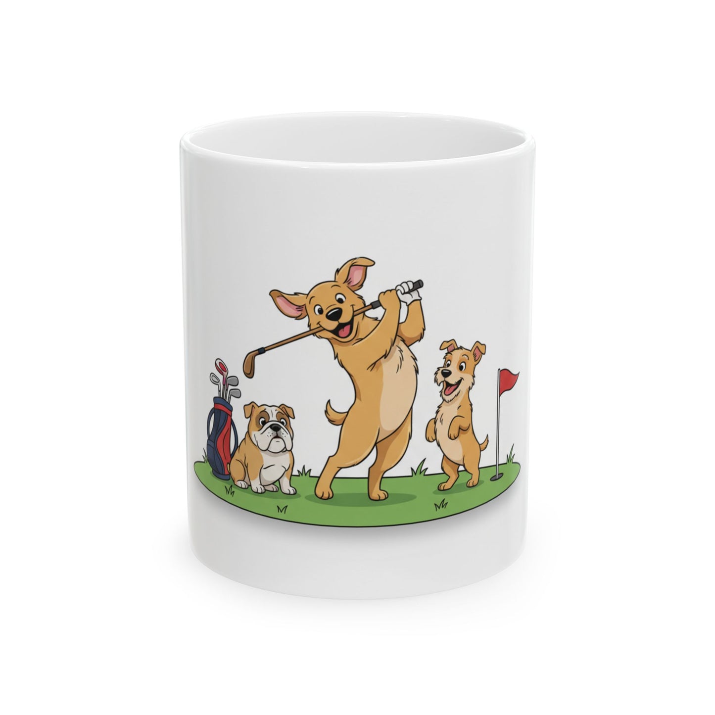 Dog Golfers Ceramic Mug — Cute Dogs Playing Golf 11oz/15oz