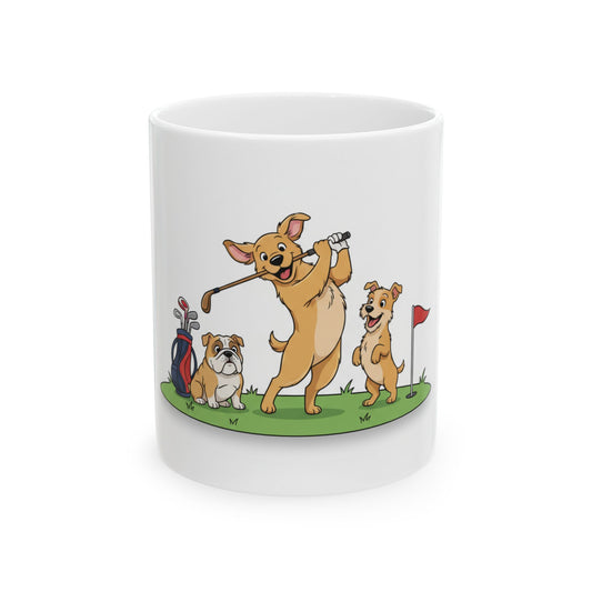 Dog Golfers Ceramic Mug — Cute Dogs Playing Golf 11oz/15oz
