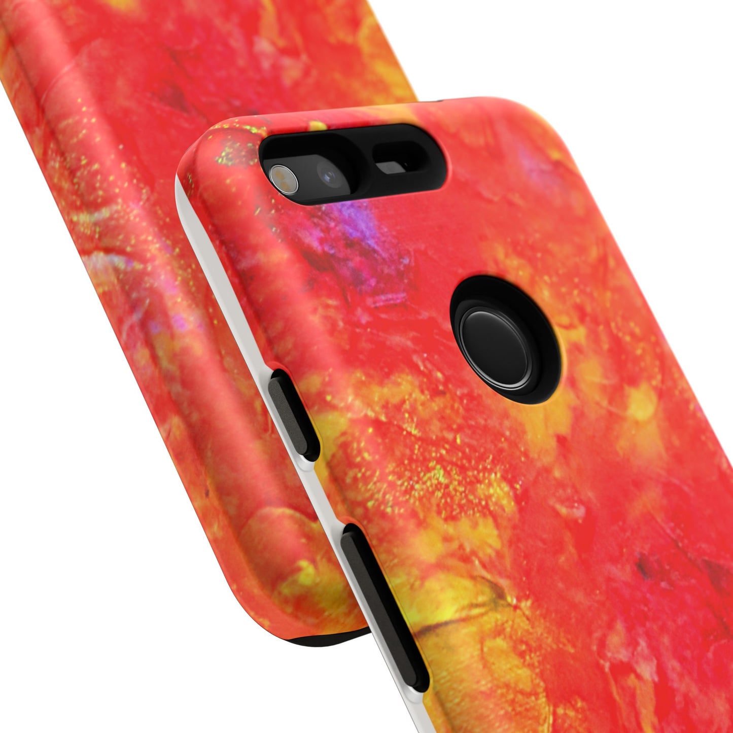 Red Marble Tough Phone Case — Vibrant Abstract Protective Cover