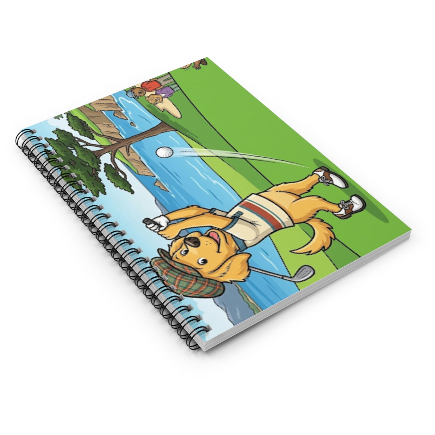 Dog Golfing at Pebble Beach Spiral Notebook - Ruled Line