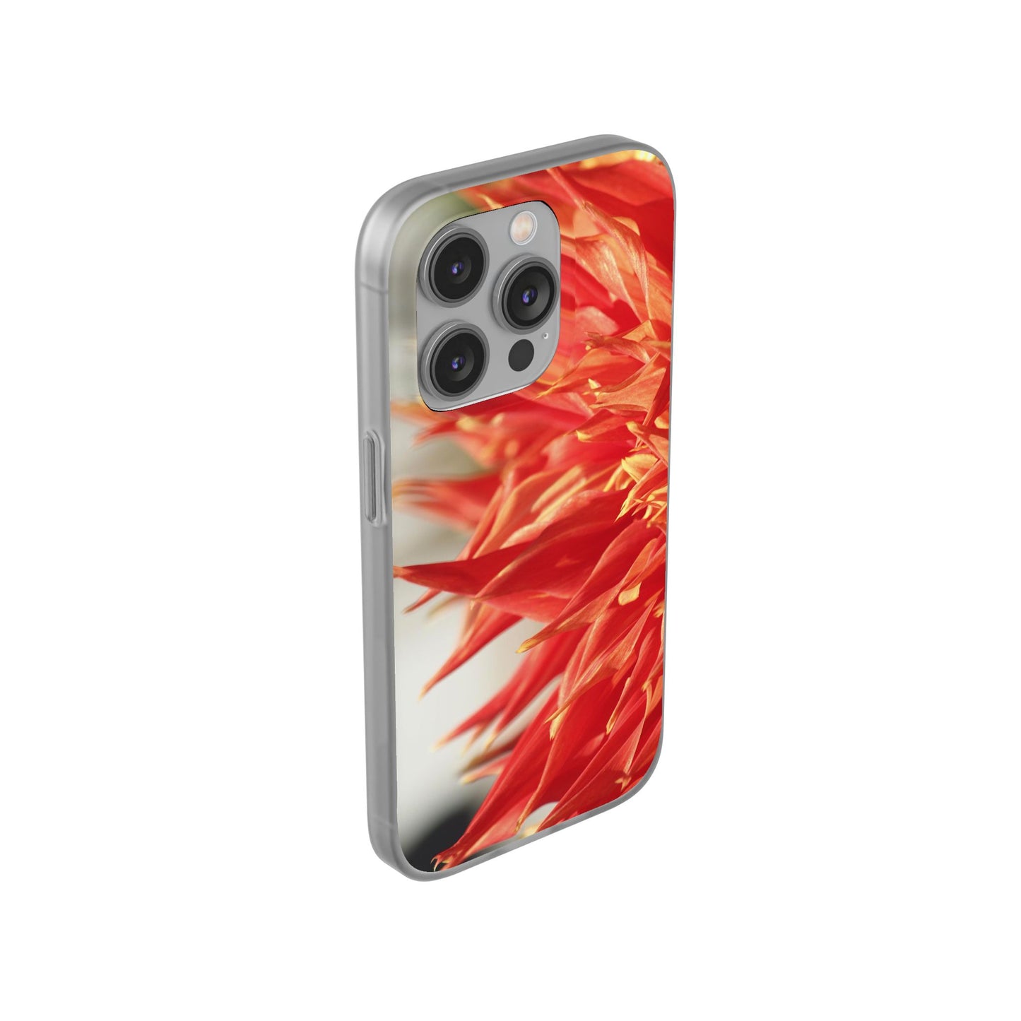 Red Dahlia Floral Phone Case — Slim Flexible Protective Cover