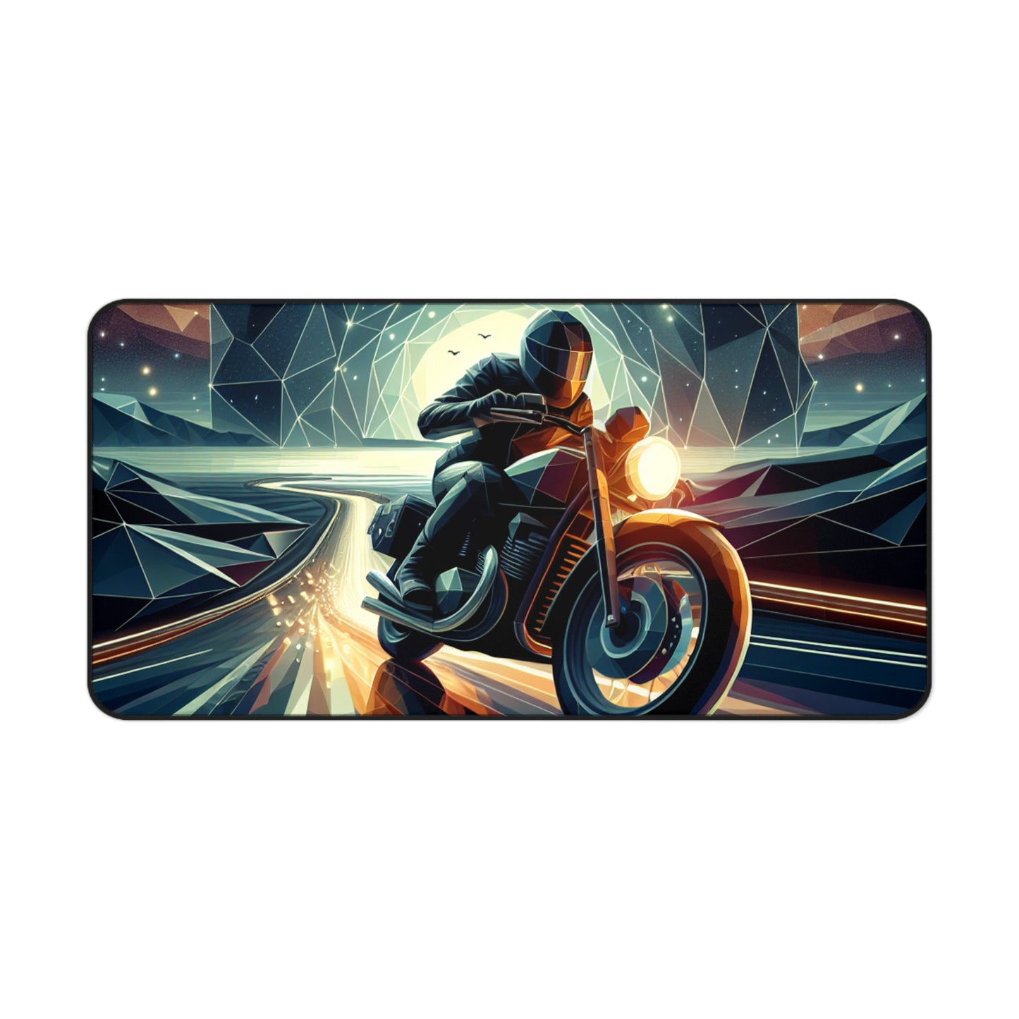 AI Generated Riding Motorcycle Desk Mat