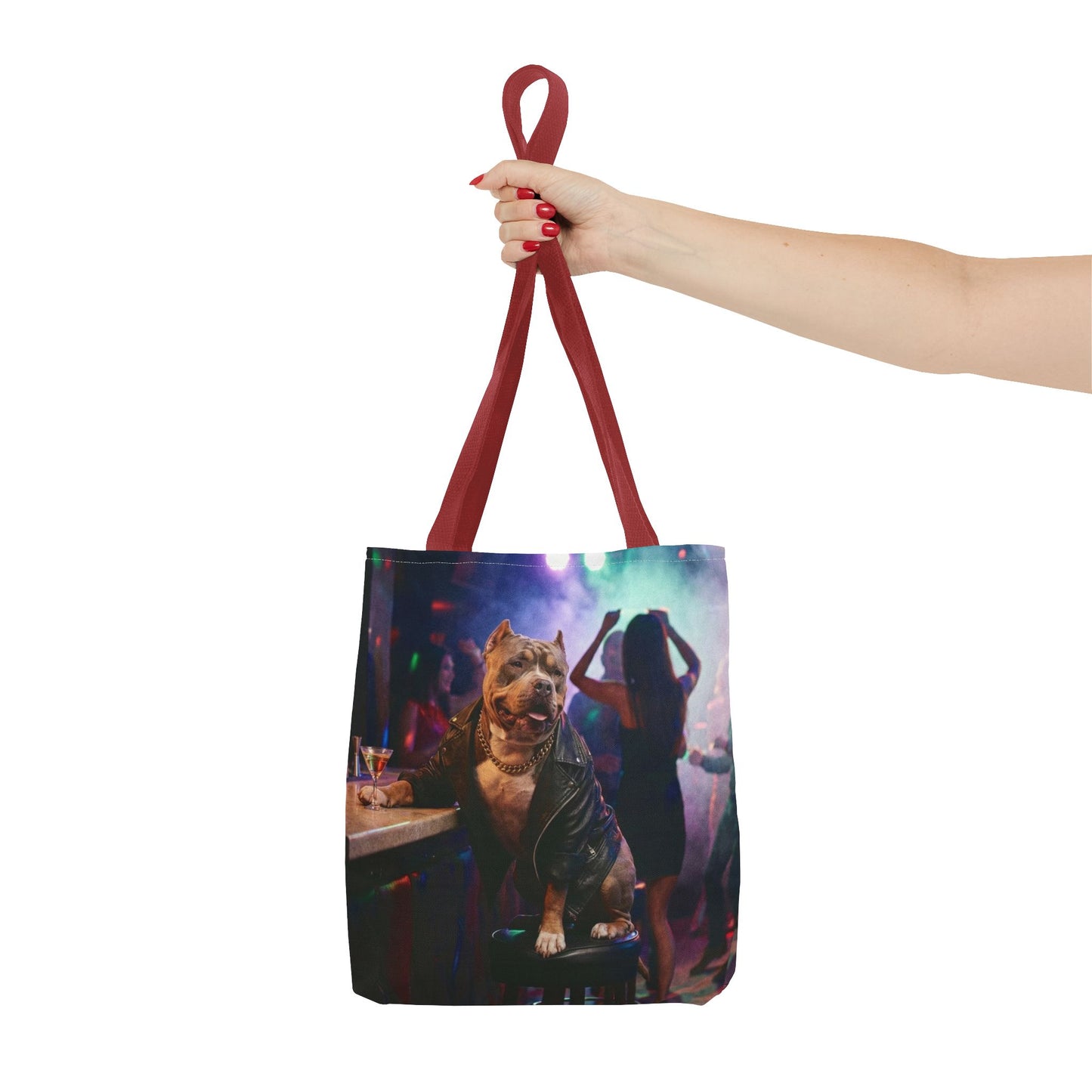 Bulldog Nightclub Tote Bag — Funny Party Dog All-Over Print Tote