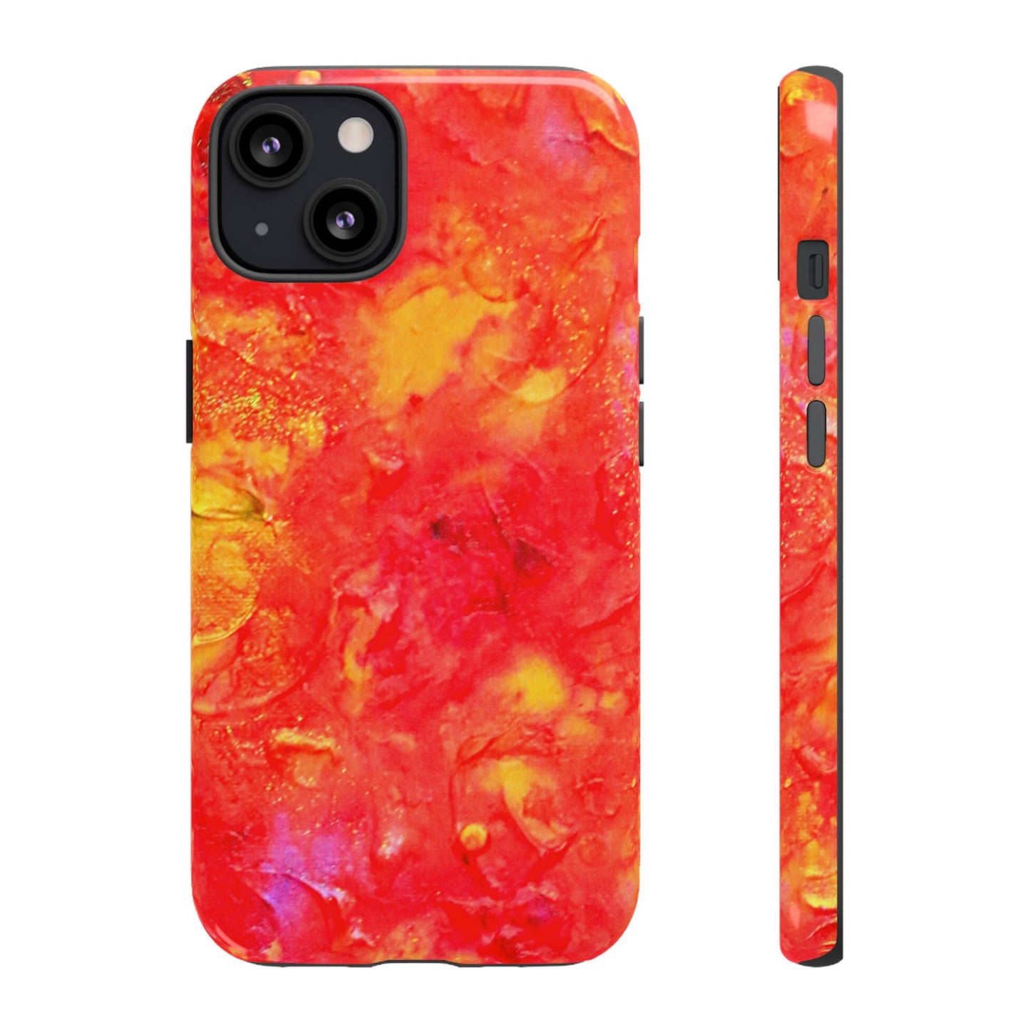 Red Marble Tough Phone Case — Vibrant Abstract Protective Cover