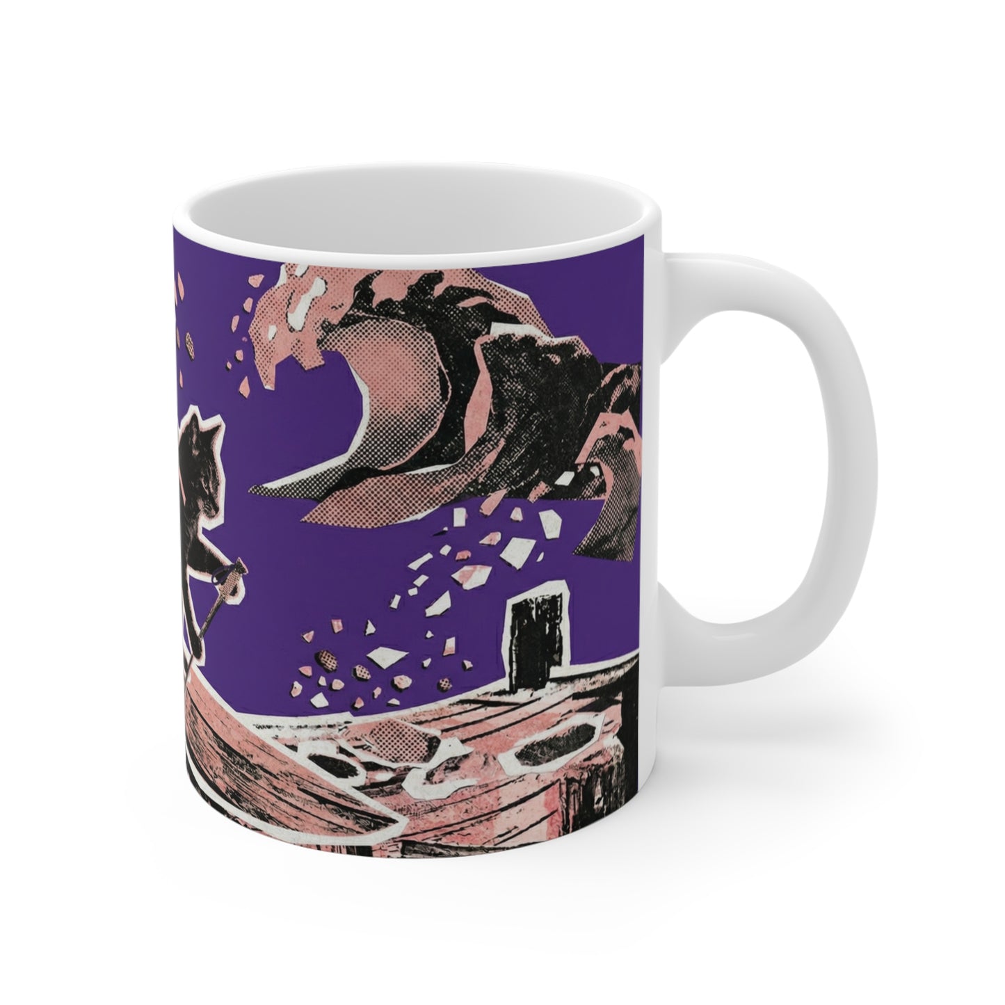 Black Cat  Mug — Retro Night Paddle Coffee Cup
