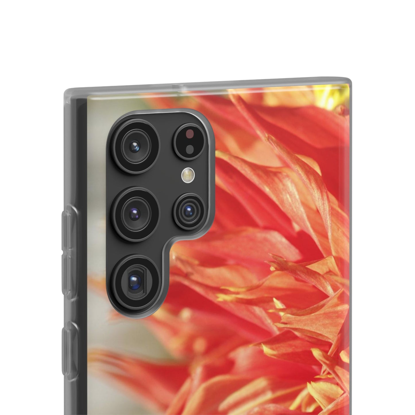 Red Dahlia Floral Phone Case — Slim Flexible Protective Cover