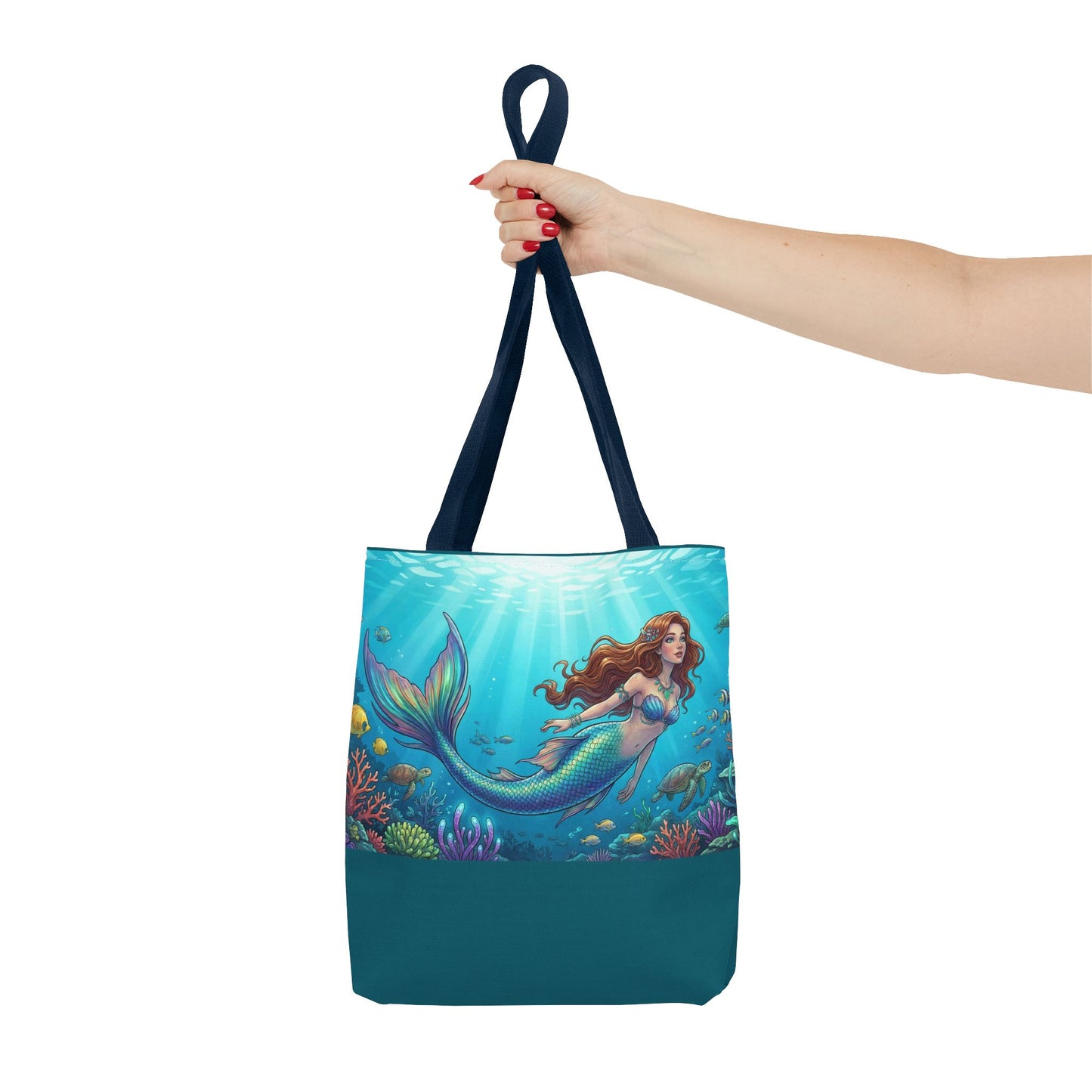 Mermaid Ocean Tote Bag – Colorful Underwater Sea Life Beach Bag