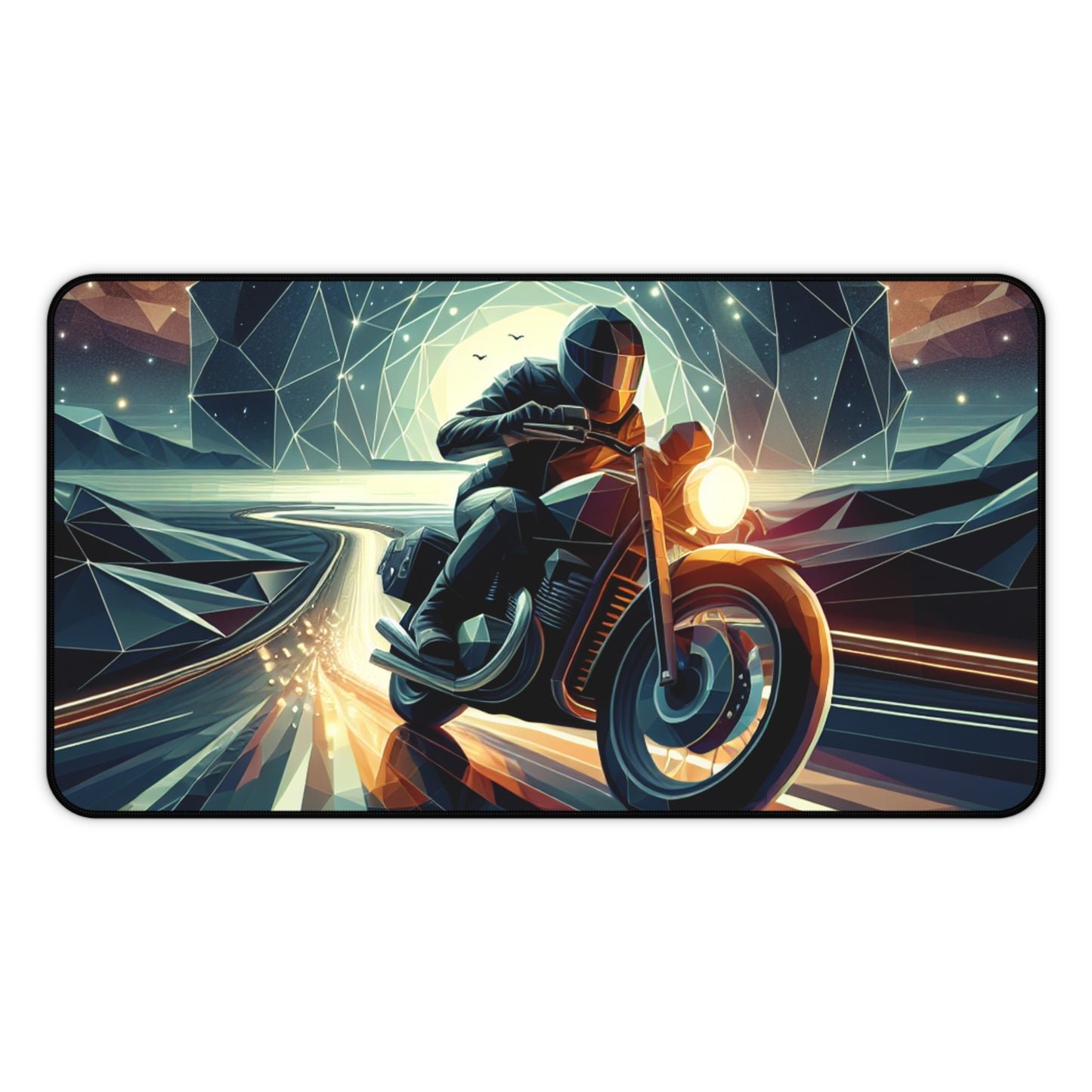 AI Generated Riding Motorcycle Desk Mat