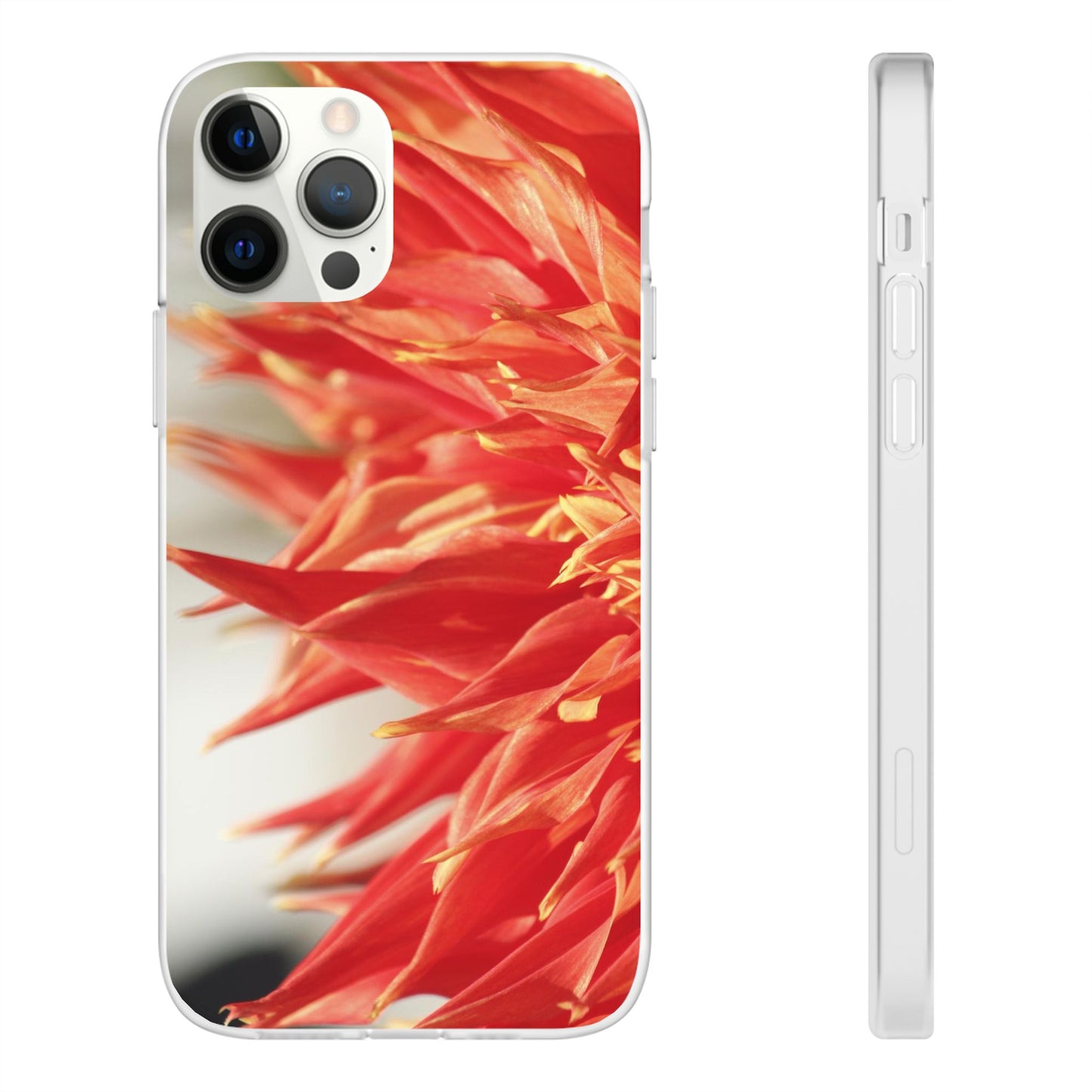Red Dahlia Floral Phone Case — Slim Flexible Protective Cover