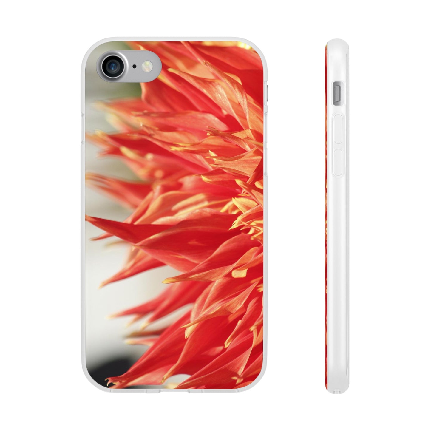 Red Dahlia Floral Phone Case — Slim Flexible Protective Cover